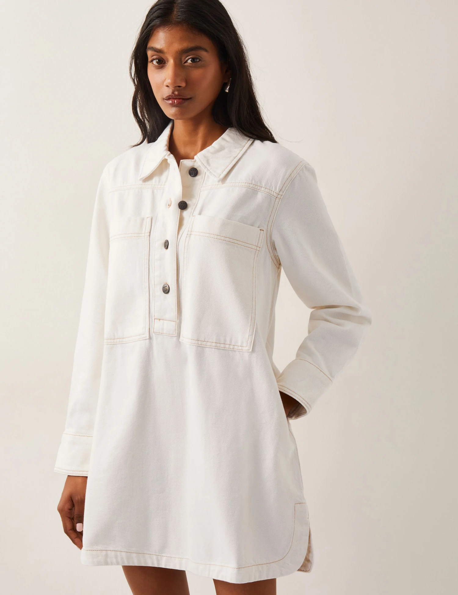 MONSOON Denim Collared Mini Shirt Dress 4 MONSOON Denim Collared Mini Shirt Dress - Image 4