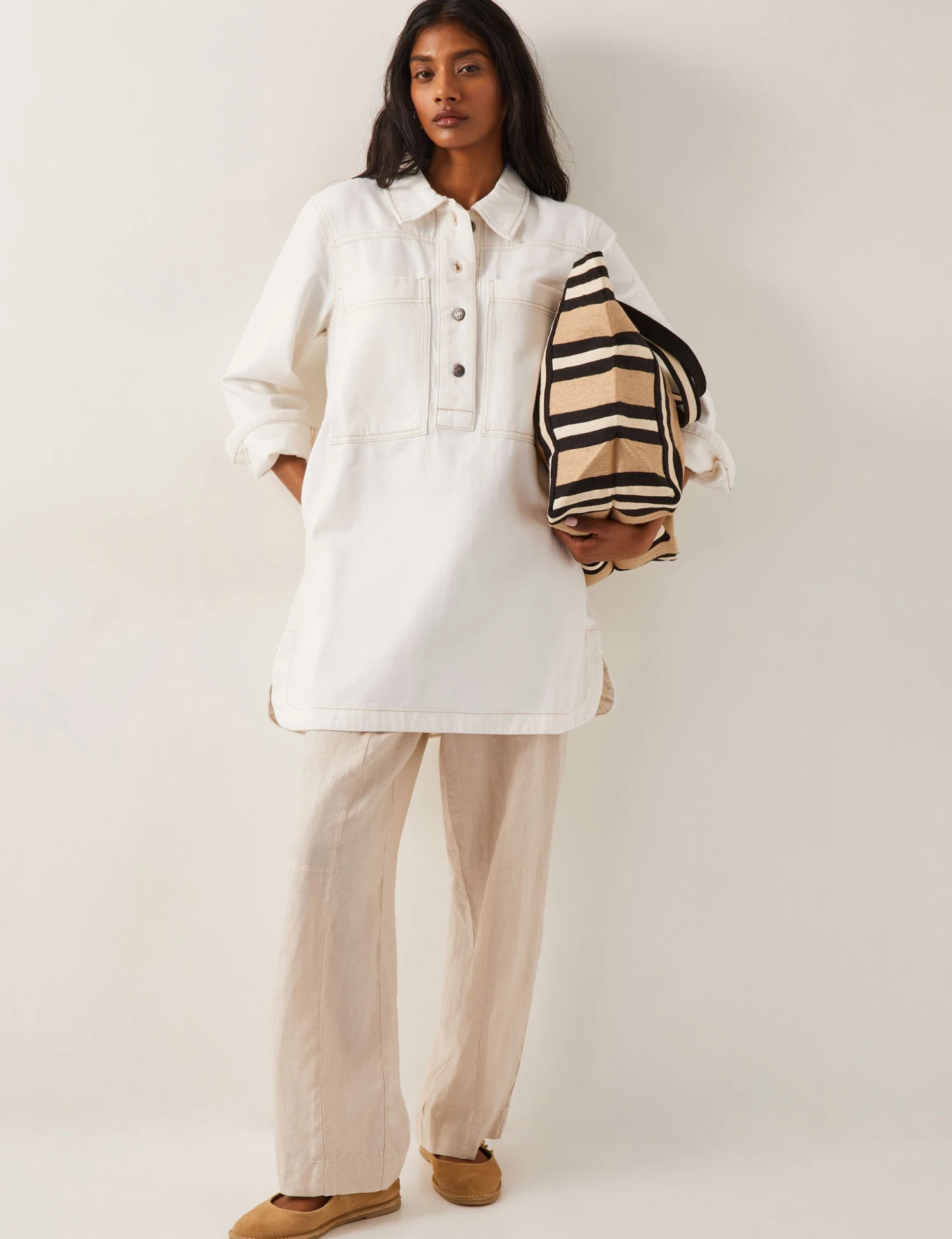 MONSOON Denim Collared Mini Shirt Dress 5 MONSOON Denim Collared Mini Shirt Dress - Image 5