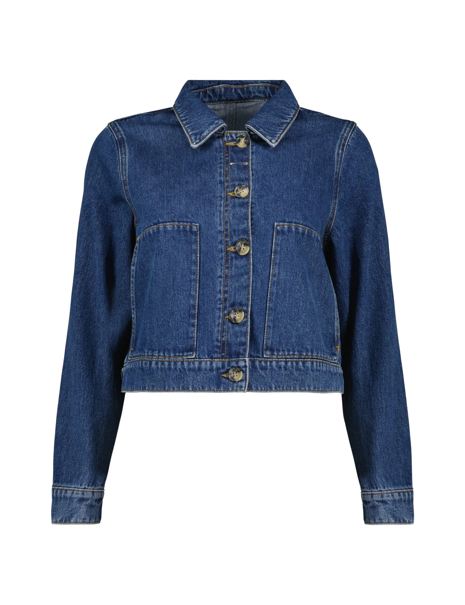 Denim Cropped Jacket 2 Denim Cropped Jacket - Image 2
