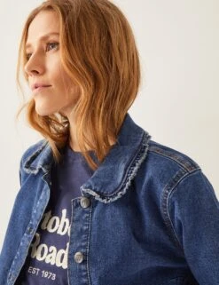 MONSOON Denim Frill Detail Collared Jacket -Cyberjammies Store Denim Frill Detail Collared Jacket 2