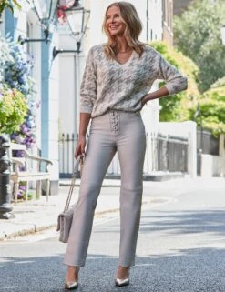 Cyberjammies Store -Cyberjammies Store Dogtooth Print V Neck Jumper 1