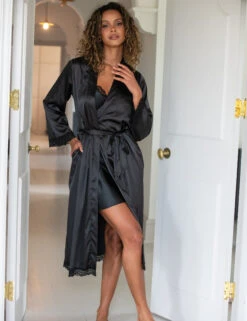 Pour Moi Dusk Satin Kimono Dressing Gown