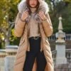 Faux Fur Padded Shawl Collar Puffer Coat
