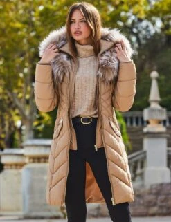 Faux Fur Padded Shawl Collar Puffer Coat -Cyberjammies Store Faux Fur Padded Shawl Collar Puffer Coat 3