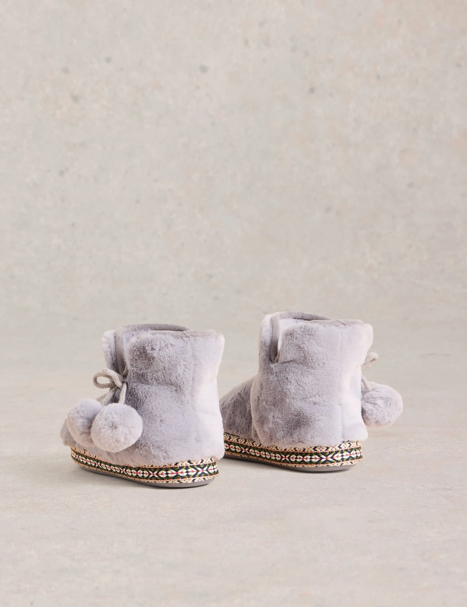 WHITE STUFF Faux Fur Pom Pom Slipper Boots 3 WHITE STUFF Faux Fur Pom Pom Slipper Boots - Image 3