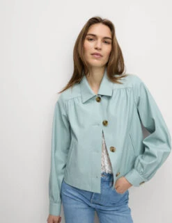 Faux Leather Cropped Jacket -Cyberjammies Store Faux Leather Cropped Jacket 2