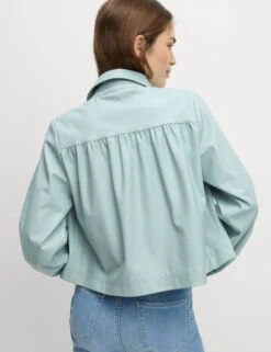 Faux Leather Cropped Jacket -Cyberjammies Store Faux Leather Cropped Jacket 4