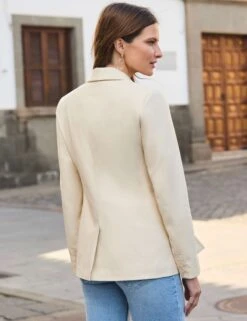 Faux Leather Single Breasted Blazer 10 Faux Leather Single Breasted Blazer -Cyberjammies Store Faux Leather Single Breasted Blazer 2