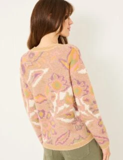 Floral Crew Neck Jumper With Wool -Cyberjammies Store Floral Crew Neck Jumper with Wool 2