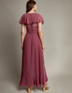 MONSOON Floral Embellished V-Neck Midi Wrap Dress -Cyberjammies Store Floral Embellished V Neck Midi Wrap Dress 4