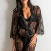 Pour Moi For Your Eyes Only Floral Lace Short Robe