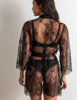 Pour Moi For Your Eyes Only Floral Lace Short Robe -Cyberjammies Store For Your Eyes Only Floral Lace Short Robe 2