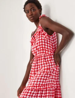 MONSOON Geometric V-Neck Tiered Midi Beach Dress -Cyberjammies Store Geometric V Neck Tiered Midi Beach Dress 2