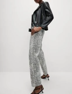 High Waisted Animal Straight Leg Jeans -Cyberjammies Store High Waisted Animal Straight Leg Jeans 3