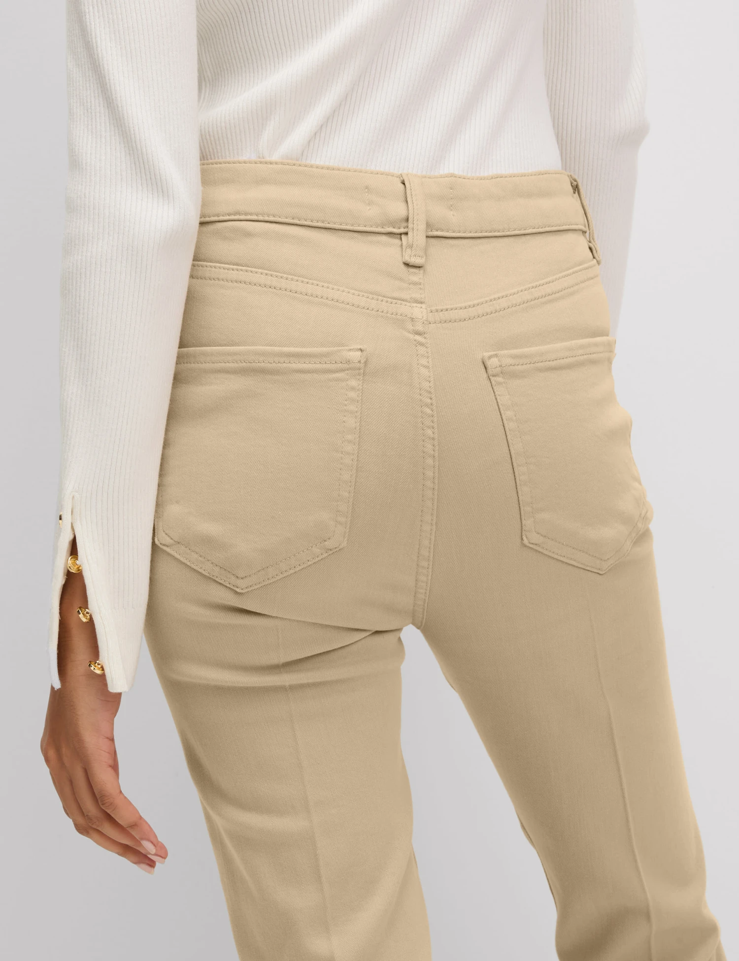 High Waisted Crease Front Slim Flare Jeans 4 High Waisted Crease Front Slim Flare Jeans - Image 4
