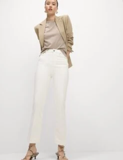 High Waisted Slim Flare Cropped Jeans -Cyberjammies Store High Waisted Slim Flare Cropped Jeans 2