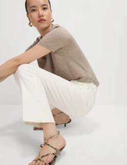 High Waisted Slim Flare Cropped Jeans -Cyberjammies Store High Waisted Slim Flare Cropped Jeans 4