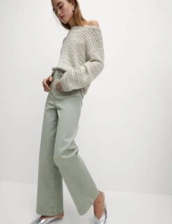 High Waisted Wide Leg Ankle Grazer Jeans -Cyberjammies Store High Waisted Wide Leg Ankle Grazer Jeans 4