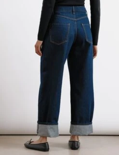 High Waisted Wide Leg Turn Up Jeans -Cyberjammies Store High Waisted Wide Leg Turn Up Jeans 2