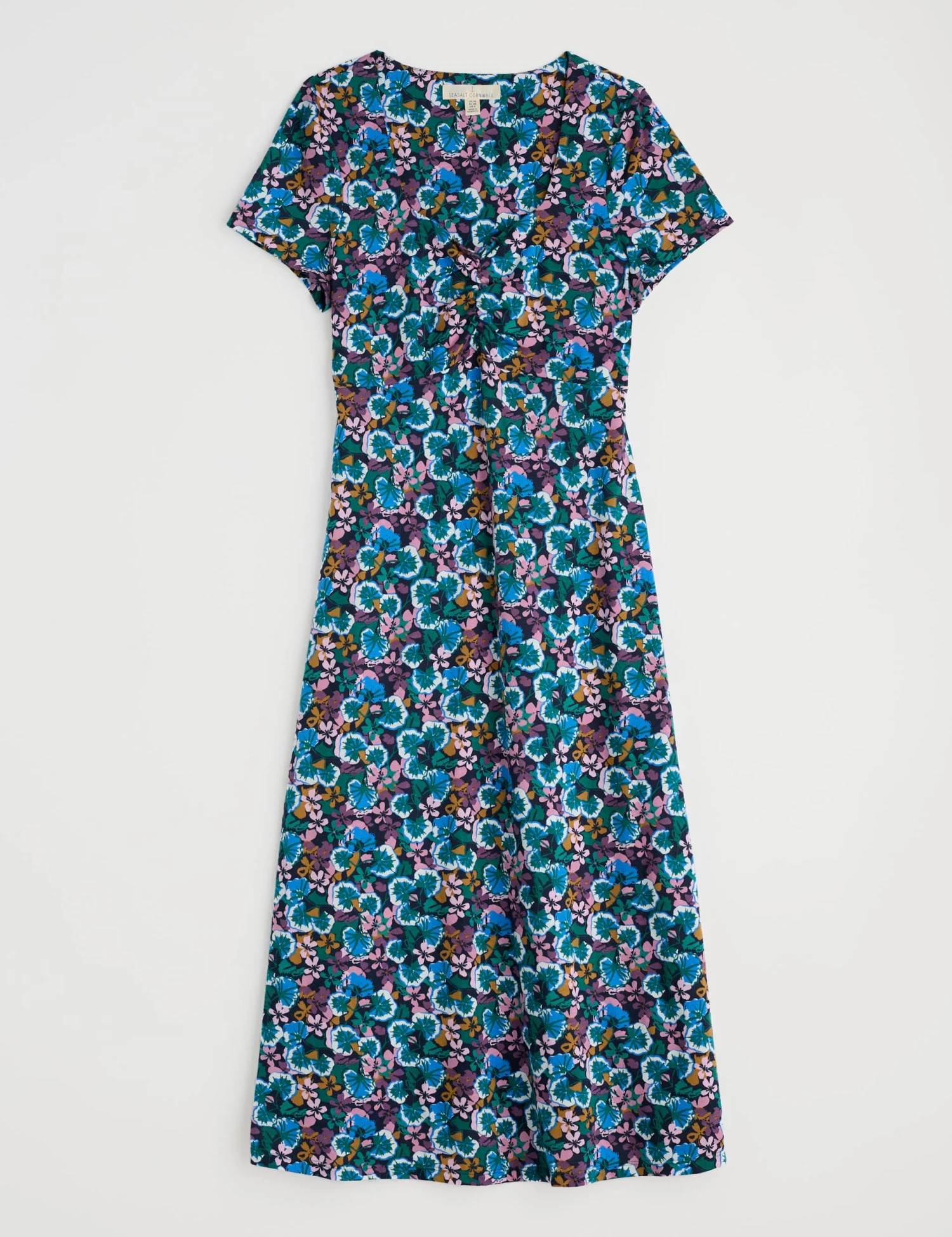 Jersey Floral Midi Waisted Dress 2 Jersey Floral Midi Waisted Dress - Image 2
