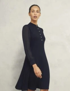 Jersey High Neck Knee Length Skater Dress -Cyberjammies Store Jersey High Neck Knee Length Skater Dress 2