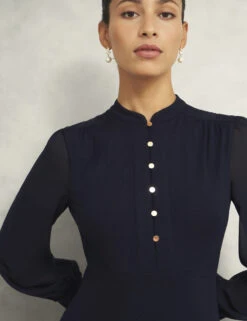 Jersey High Neck Knee Length Skater Dress -Cyberjammies Store Jersey High Neck Knee Length Skater Dress 4