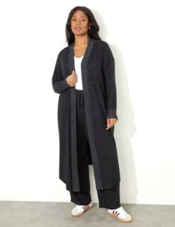 Jersey Open Front Longline Cardigan