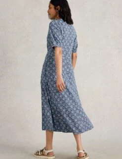 WHITE STUFF Jersey Printed Midi Waisted Dress -Cyberjammies Store Jersey Printed Midi Waisted Dress 3