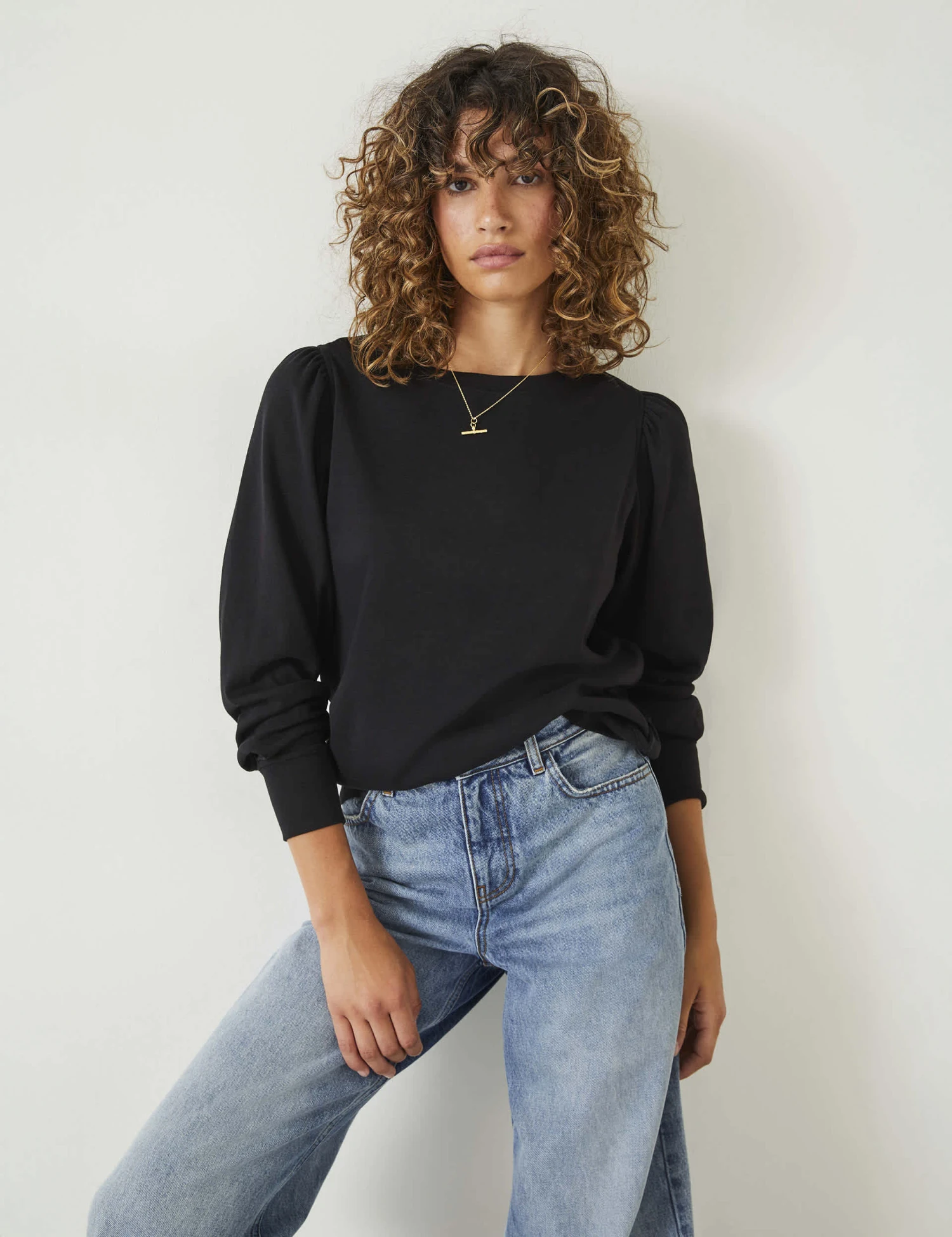 Jersey Puff Sleeve Sweatshirt 1 Jersey Puff Sleeve Sweatshirt