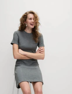 Jersey Round Neck Mini T-Shirt Dress