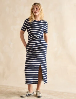 Joules Jersey Striped Midaxi T-Shirt Dress -Cyberjammies Store Jersey Striped Midaxi T Shirt Dress 2