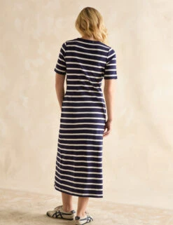 Joules Jersey Striped Midaxi T-Shirt Dress -Cyberjammies Store Jersey Striped Midaxi T Shirt Dress 3