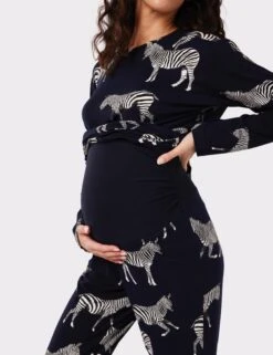 Jersey Zebra Print Maternity Pyjama Set -Cyberjammies Store Jersey Zebra Print Maternity Pyjama Set 4