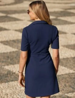 Jersey Zip Up Knee Length Shift Dress -Cyberjammies Store Jersey Zip Up Knee Length Shift Dress 2