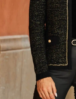 Knitted Metallic Edge To Edge Cardigan -Cyberjammies Store Knitted Metallic Edge to Edge Cardigan 4