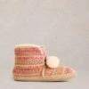 WHITE STUFF Knitted Pom Pom Slipper Boots