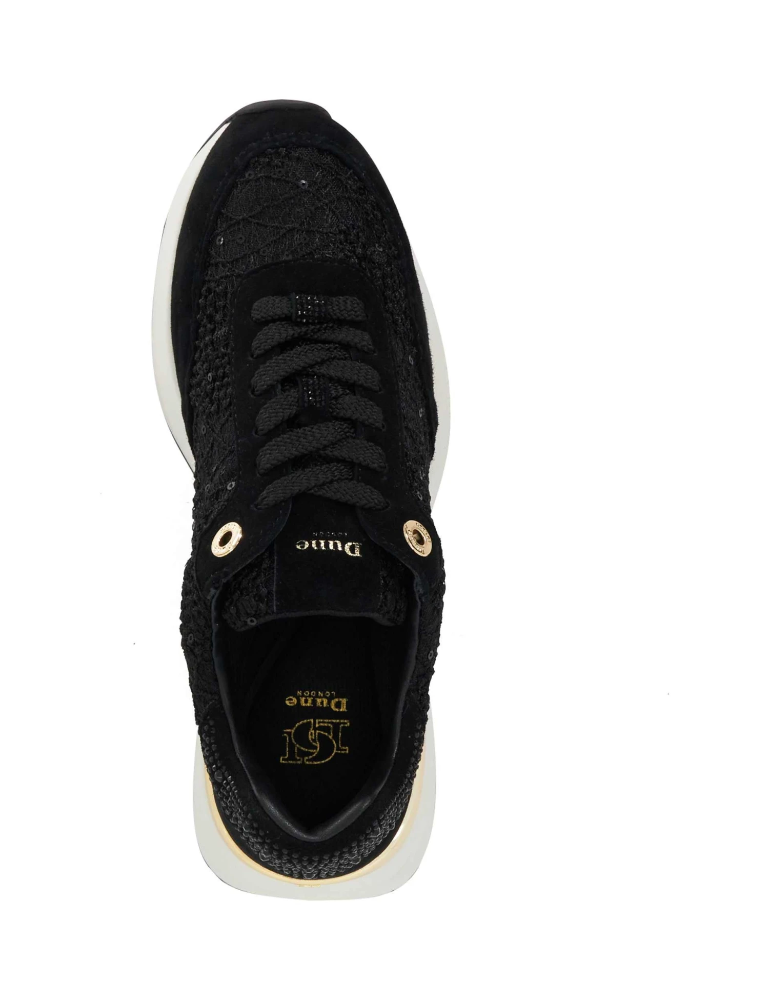 Dune London Lace Up Sequin Trainers 2 Dune London Lace Up Sequin Trainers - Image 2