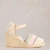 WHITE STUFF Leather Ankle Strap Wedge Espadrilles