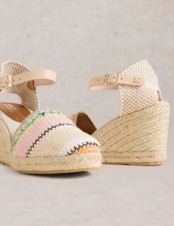 WHITE STUFF Leather Ankle Strap Wedge Espadrilles -Cyberjammies Store Leather Ankle Strap Wedge Espadrilles 3