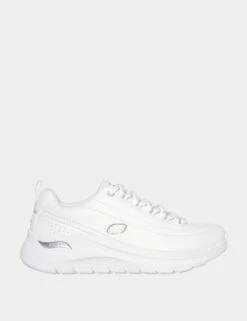 Skechers Leather Arch Fit 2.0 Star Bound Lace Up Trainers