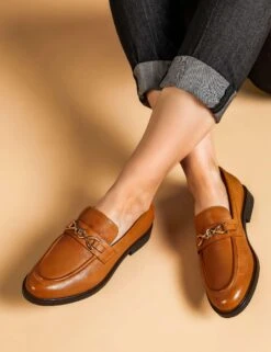 Jones Bootmaker Leather Bar Flat Loafers