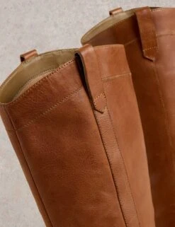 WHITE STUFF Leather Block Heel Western Knee High Boots -Cyberjammies Store Leather Block Heel Western Knee High Boots 3