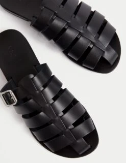 Leather Buckle Flat Mules -Cyberjammies Store Leather Buckle Flat Mules 2