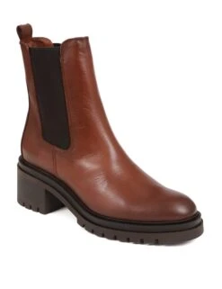 Jones Bootmaker Leather Chelsea Block Heel Ankle Boots -Cyberjammies Store Leather Chelsea Block Heel Ankle Boots 2