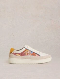 WHITE STUFF Leather Colour Block Flatform Trainers