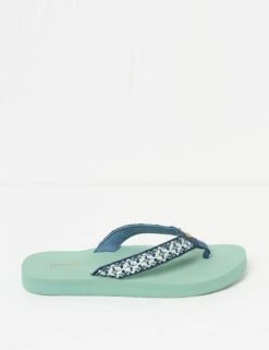Leather Embroidered Flip Flops