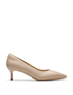 Clarks Leather Kitten Heel Pointed Court Shoes