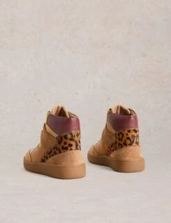 WHITE STUFF Leather Leopard Print High Top Trainers -Cyberjammies Store Leather Leopard Print High Top Trainers 2