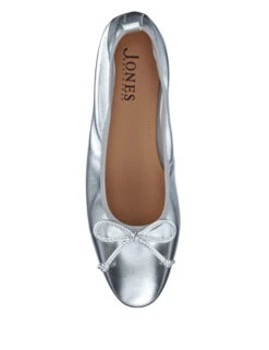 Jones Bootmaker Leather Metallic Flat Ballet Pumps -Cyberjammies Store Leather Metallic Flat Ballet Pumps 2