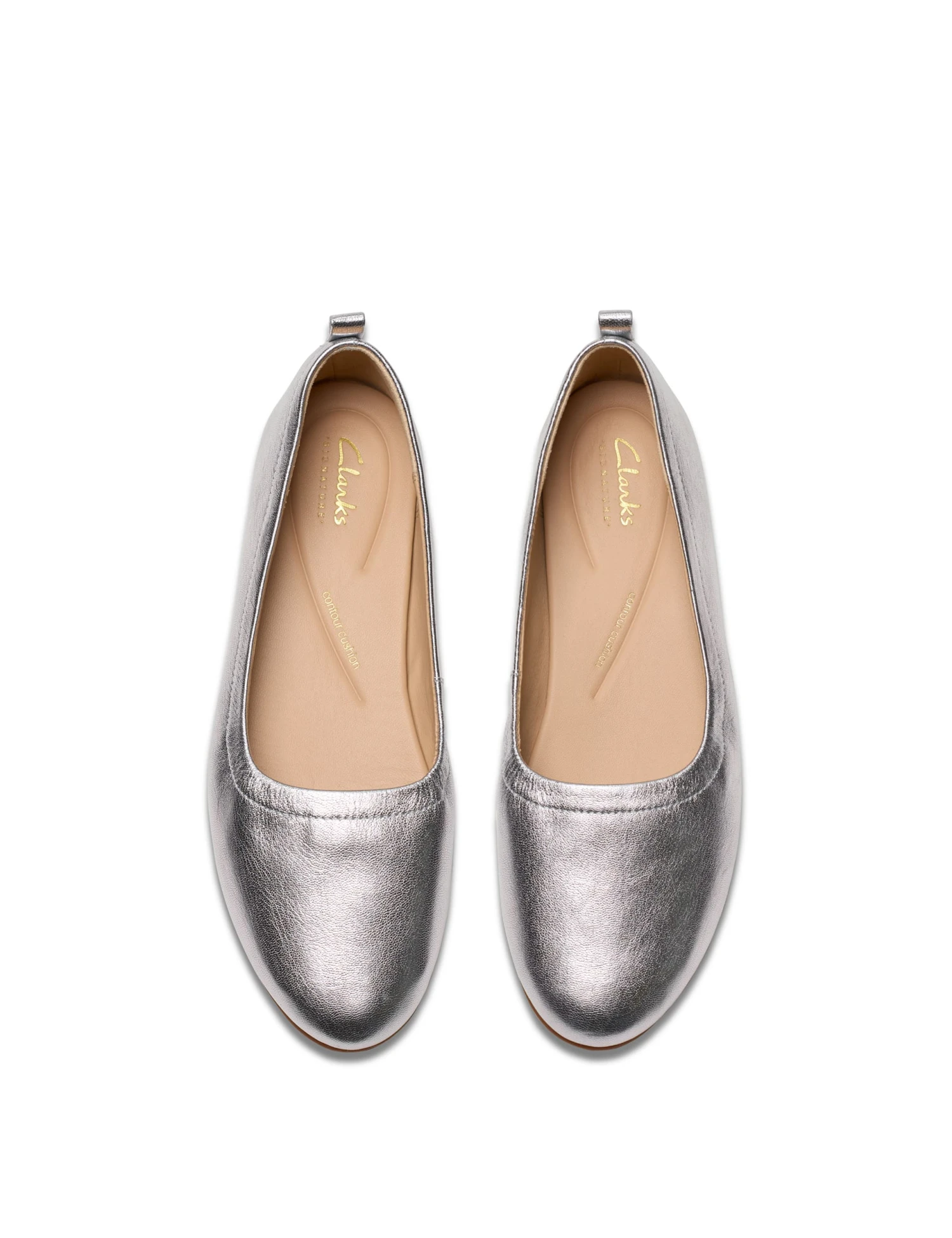 Clarks Leather Metallic Flat Pumps 6 Clarks Leather Metallic Flat Pumps - Image 6